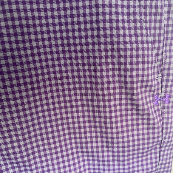 Under Armour Men's purrple and gray checkered flat front Golf Shorts 32 EUC - Picture 6 of 6